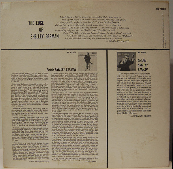 Shelley Berman : The Edge Of Shelley Berman (LP,Album,Mono)