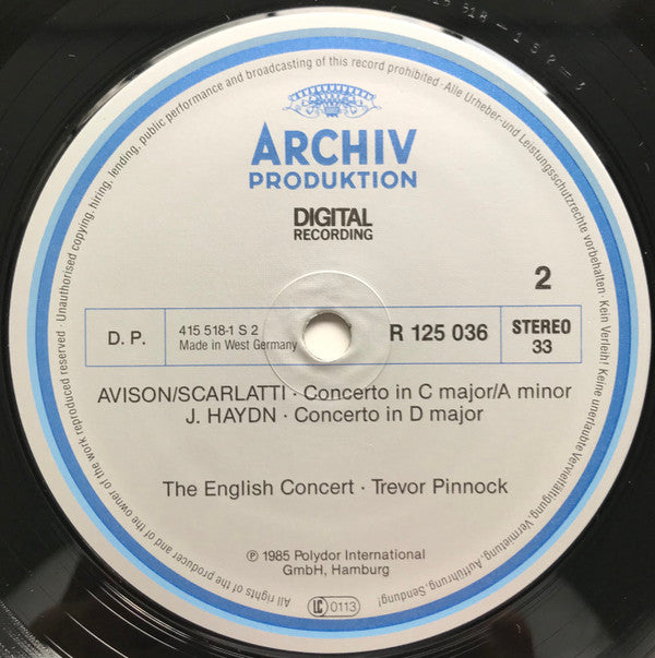 Johann Pachelbel · Georg Friedrich Händel · Joseph Haydn · Henry Purcell · Antonio Vivaldi · Tomaso Albinoni · Charles Avison / English Concert · Trevor Pinnock : Pachelbel: Canon · Handel: The Arrival Of The Queen Of Sheba Etc. (LP,Album)