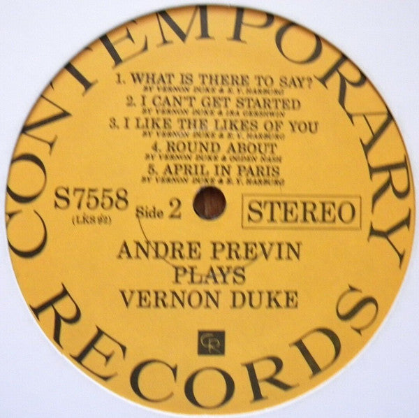 André Previn : André Previn Plays Songs By Vernon Duke (LP,Album,Reissue,Stereo)