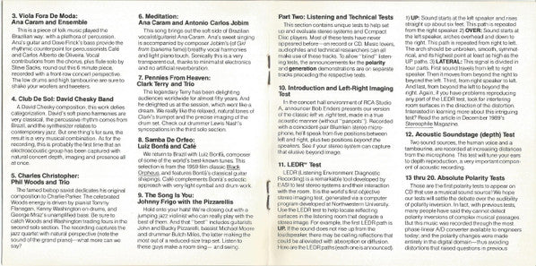 Various : Chesky Records Jazz Sampler & Audiophile Test Compact Disc: Volume 1 (Compilation)