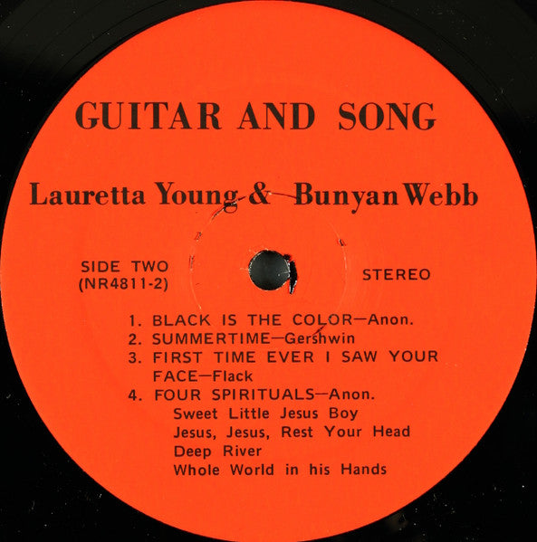 Lauretta Young & Bunyan Webb : Guitar & Song (LP,Stereo)