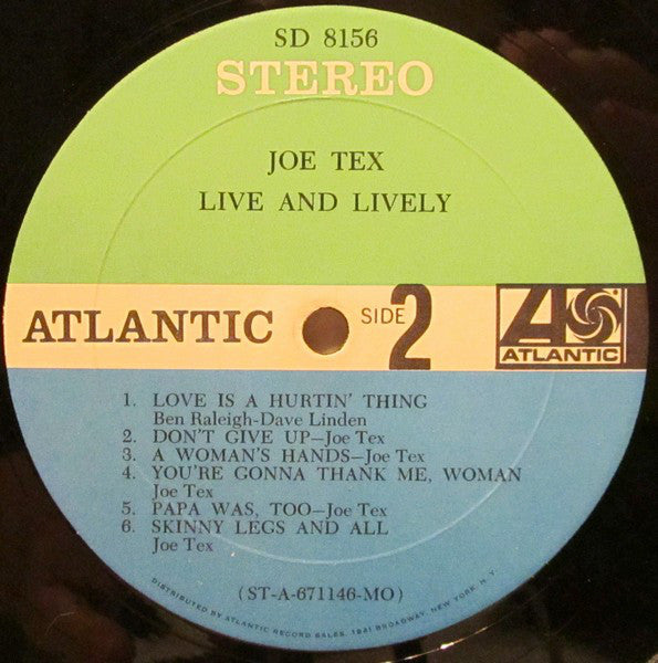 Joe Tex : Live And Lively (LP,Album,Stereo)