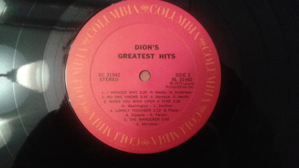 Dion (3) : Dion's Greatest Hits (LP,Compilation)