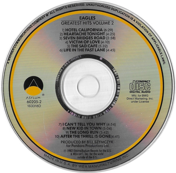 Eagles : Eagles Greatest Hits Volume 2 (Compilation,Club Edition)