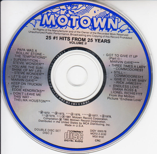 Various : 25 #1 Hits From 25 Years (Volume II) (Compilation)