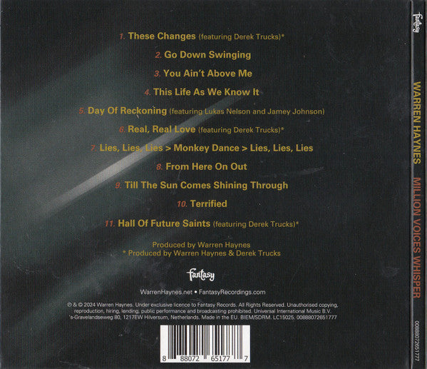 Warren Haynes : Million Voices Whisper (Album,Stereo)