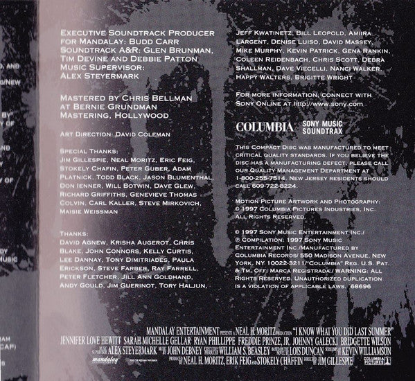 Various : I Know What You Did Last Summer - The Album (Compilation)