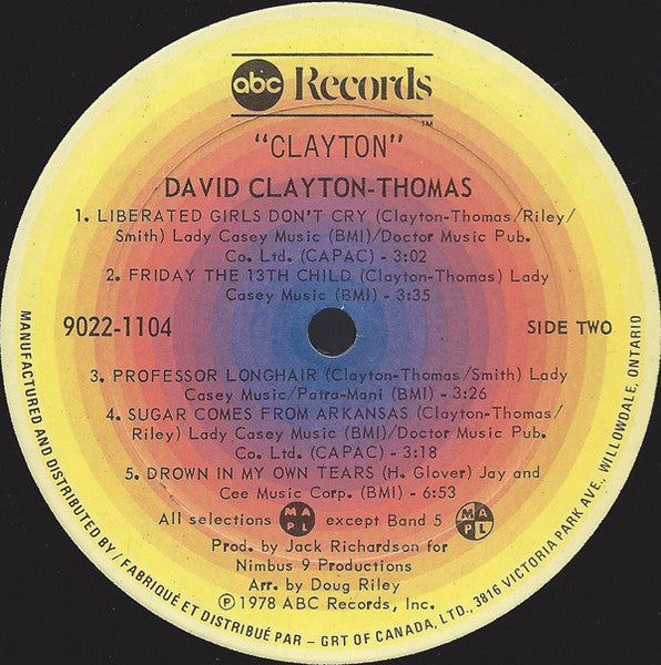 David Clayton-Thomas : Clayton (LP,Album)