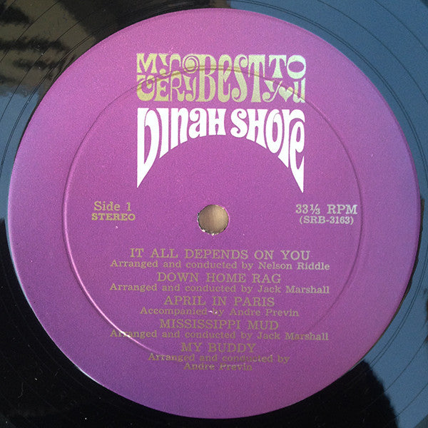 Dinah Shore : My Very Best To You (LP,Album,Compilation,Stereo)