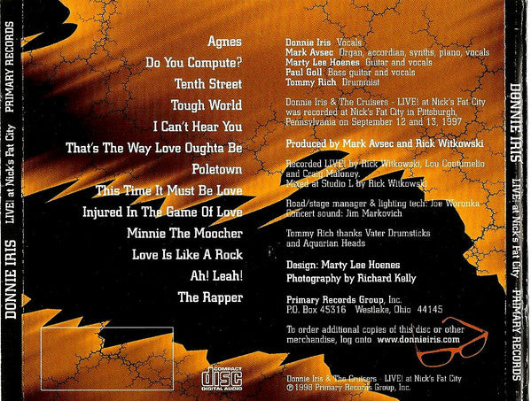 Donnie Iris And The Cruisers : Live! At Nick's Fat City (Album)