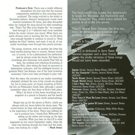 Donnie Iris And The Cruisers : Live! At Nick's Fat City (Album)