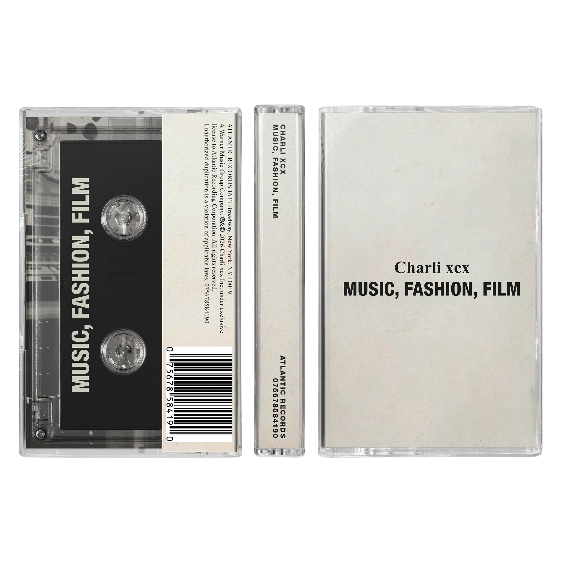 Charli xcx - Music, Fashion, Film (Cassette) UPC: 075678584190