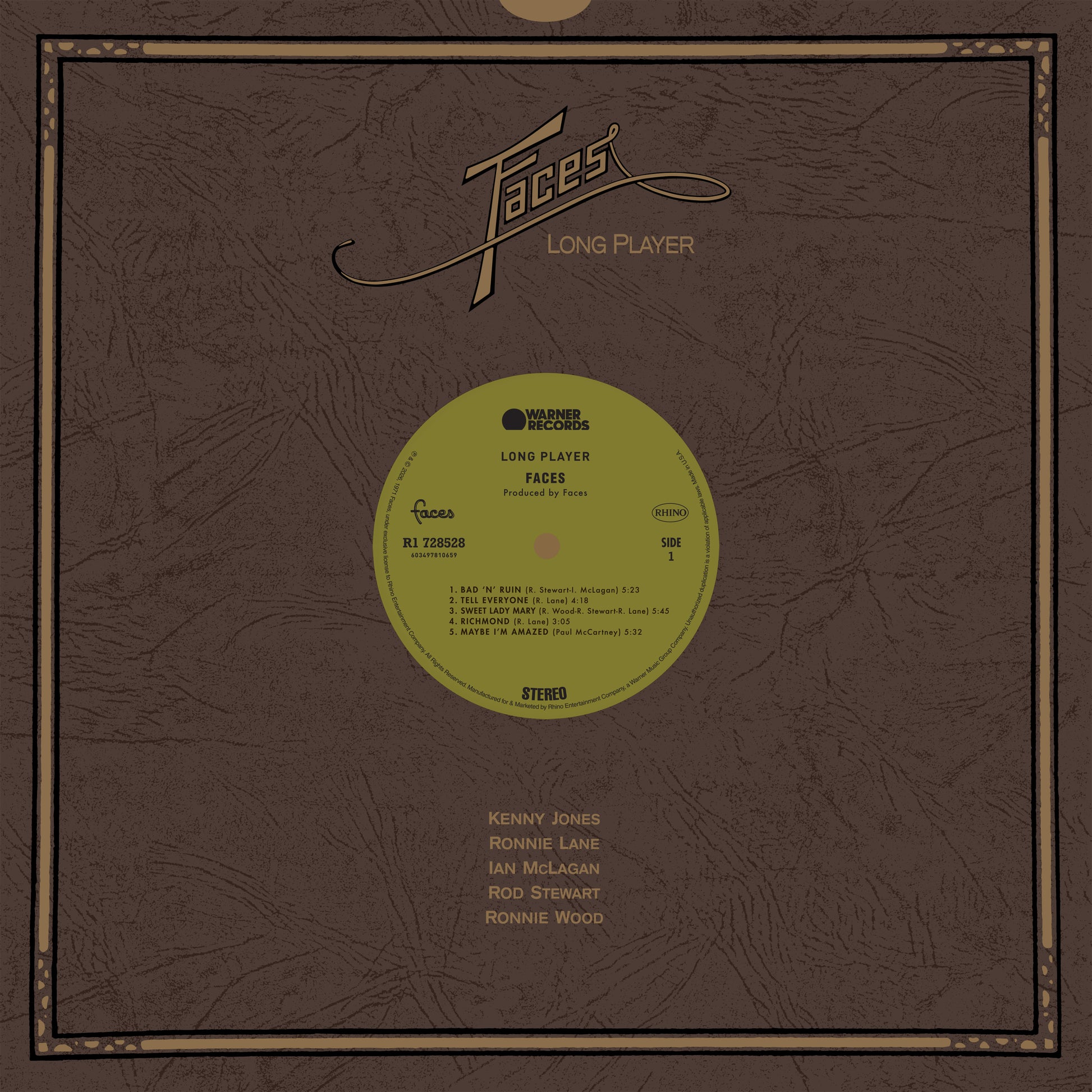 Faces - Long Player (SYEOR 2026, Black LP Vinyl) UPC: 603497810659