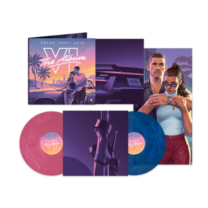 Various - Grand Theft Auto VI: The Album (Original Soundtrack) (Indie Exclusive, 2LP Marble Pink &amp; Blue Vinyl) UPC: 075678576454