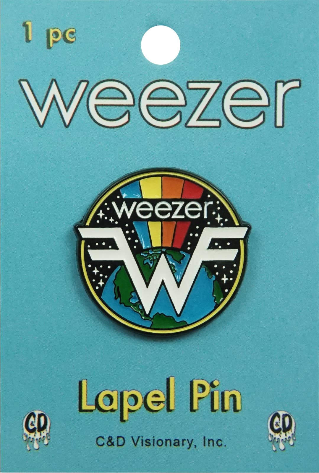 Enamel Pin - Weezer - Rainbow Globe With Logo