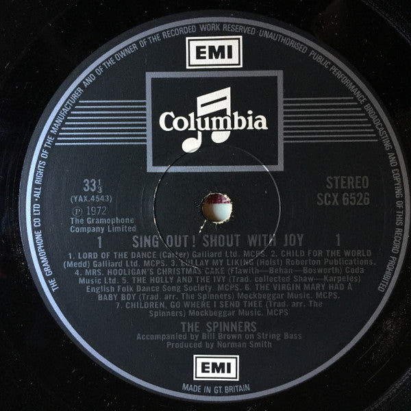 Spinners, The : Sing Out, Shout With Joy (LP,Album,Stereo)