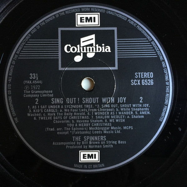 Spinners, The : Sing Out, Shout With Joy (LP,Album,Stereo)