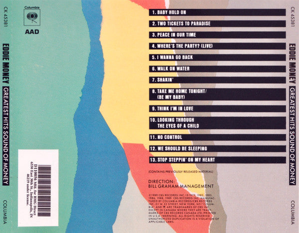 Eddie Money : Greatest Hits - Sound Of Money (Compilation,Club Edition,Reissue)