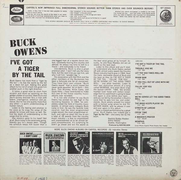 Buck Owens And His Buckaroos : I've Got A Tiger By The Tail (LP,Album,Stereo)