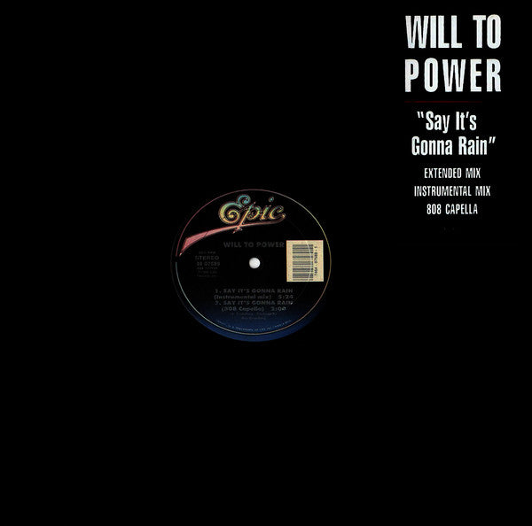 Will To Power : Say It's Gonna Rain (12",33 ⅓ RPM)
