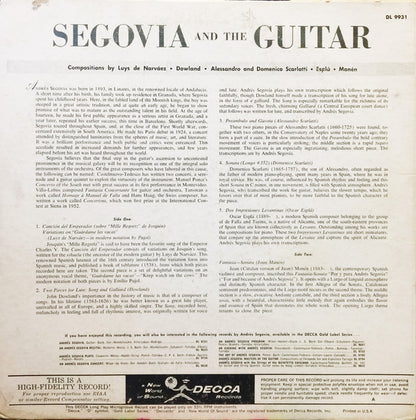 Andrés Segovia : Segovia And The Guitar (LP,Album,Repress,Mono)