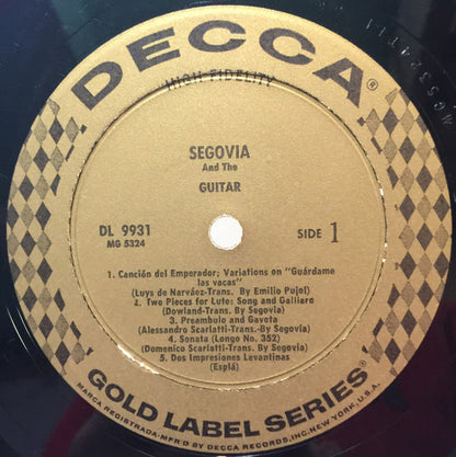 Andrés Segovia : Segovia And The Guitar (LP,Album,Repress,Mono)