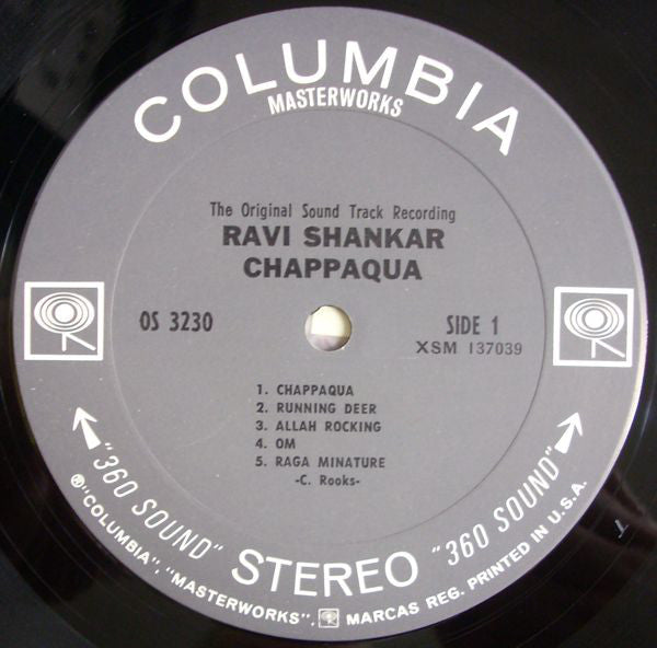 Ravi Shankar : Chappaqua (The Original Sound Track Recording) (LP,Album)