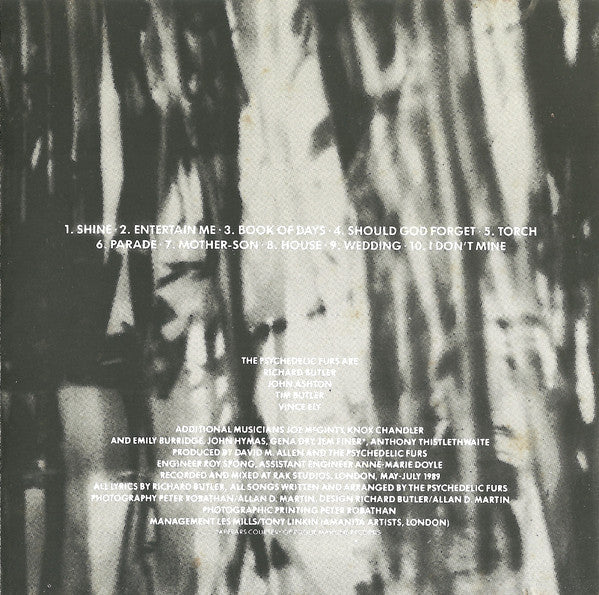 Psychedelic Furs, The : Book Of Days (Album)
