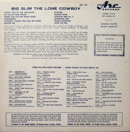 Big Slim The Lone Cowboy : The Lone Cowboy (LP,Reissue,Mono)