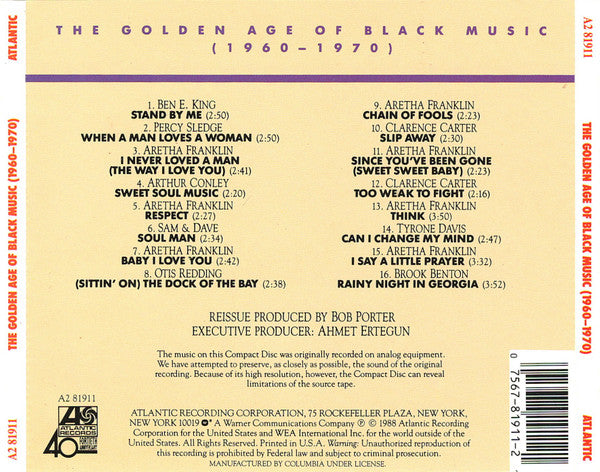 Various : The Golden Age Of Black Music (1960-1970) (Compilation,Club Edition)