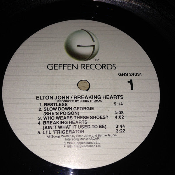 Elton John : Breaking Hearts (LP,Album)