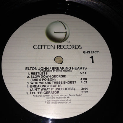Elton John : Breaking Hearts (LP,Album)