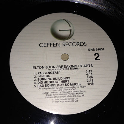 Elton John : Breaking Hearts (LP,Album)