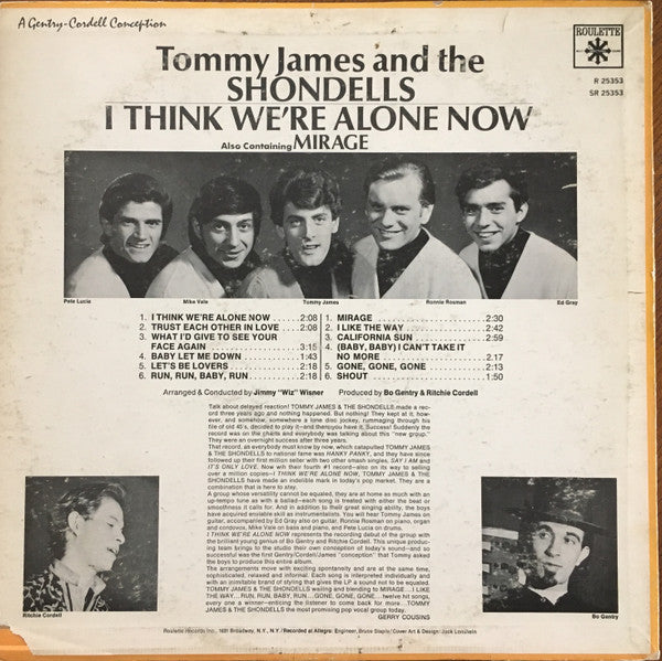 Tommy James & The Shondells : I Think We're Alone Now (LP,Album,Stereo)