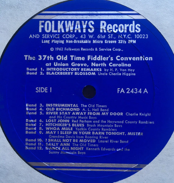 Various : The 37th Old-Time Fiddlers Convention at Union Grove, North Carolina (LP,Compilation,Reissue)