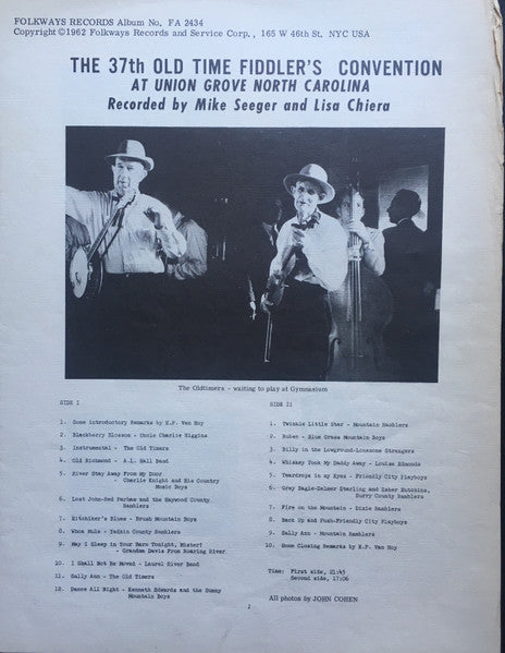 Various : The 37th Old-Time Fiddlers Convention at Union Grove, North Carolina (LP,Compilation,Reissue)