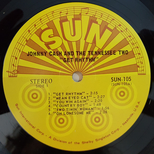Johnny Cash & The Tennessee Two : Get Rhythm (LP,Stereo,Compilation,Reissue)
