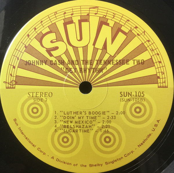 Johnny Cash & The Tennessee Two : Get Rhythm (LP,Stereo,Compilation,Reissue)