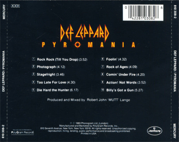 Def Leppard : Pyromania (Album,Reissue)