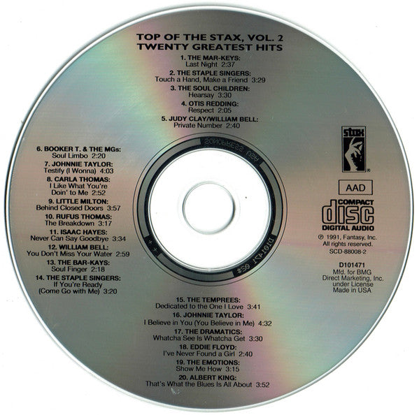 Various : Top Of The Stax: Twenty Greatest Hits, Vol. 2 (Compilation,Club Edition)