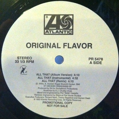 Original Flavor : All That / Hit (12",Promo)