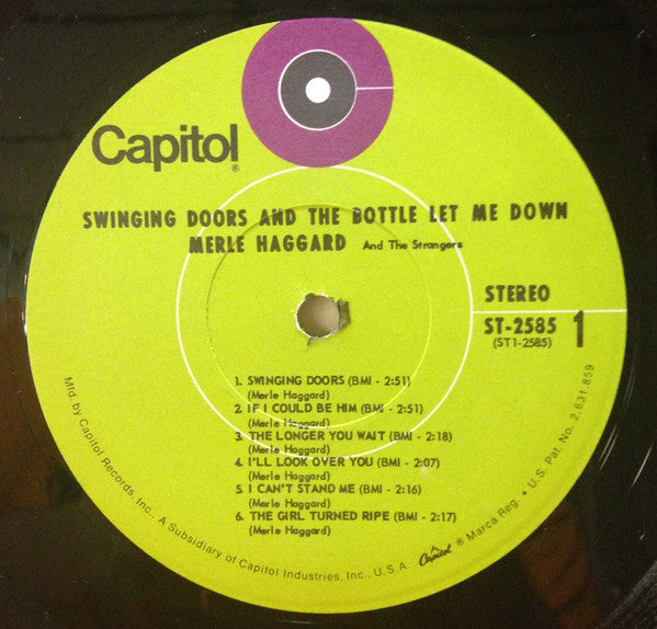 Merle Haggard And Strangers (5), The : Swinging Doors (LP,Album,Reissue,Stereo)