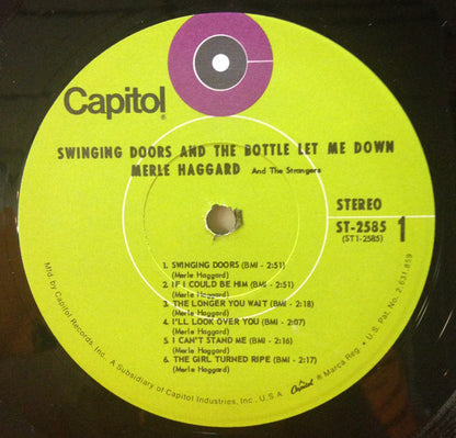 Merle Haggard And Strangers (5), The : Swinging Doors (LP,Album,Reissue,Stereo)
