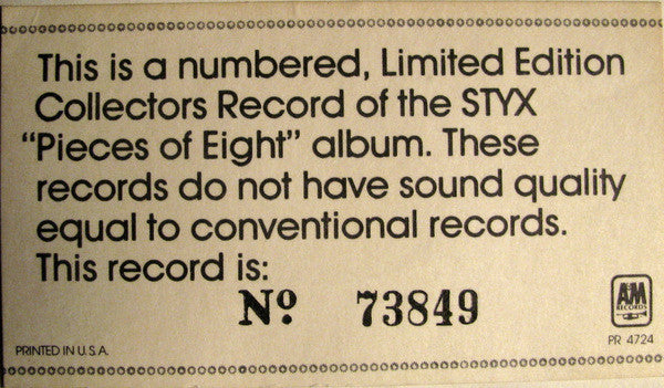 Styx : Pieces Of Eight (LP,Album,Limited Edition,Numbered,Picture Disc)