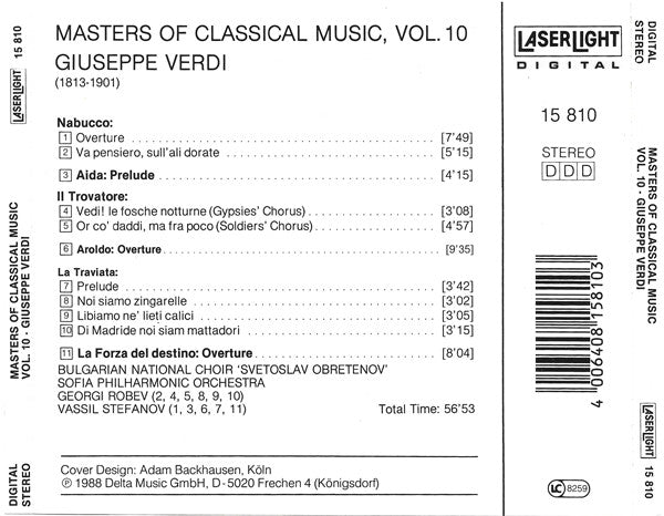 Giuseppe Verdi : Masters Of Classical Music, Vol.10: Verdi (Compilation)