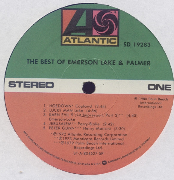 Emerson, Lake & Palmer : The Best Of Emerson Lake & Palmer (LP,Compilation)