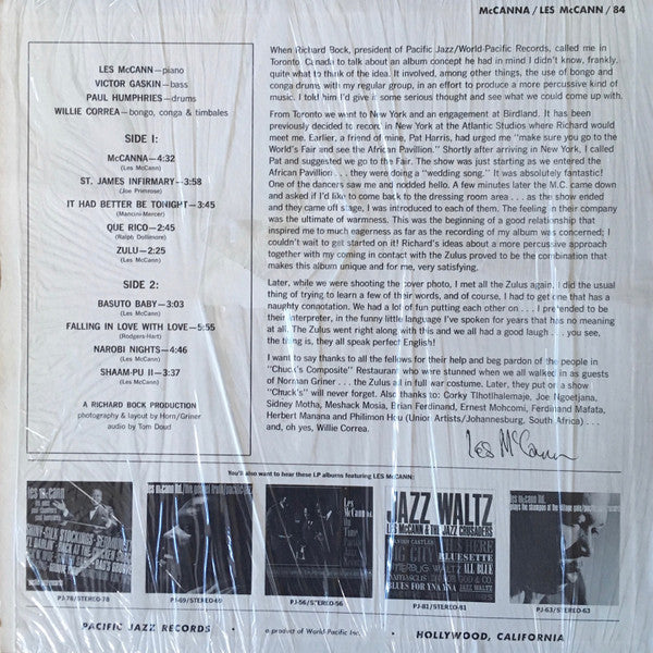 Les McCann Ltd. : McCanna (LP,Album,Mono)