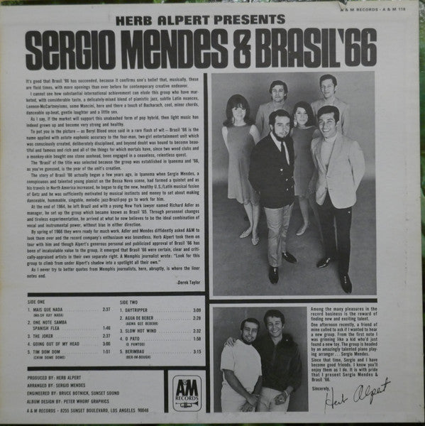 Herb Alpert Presents Sérgio Mendes & Brasil '66 : Herb Alpert Presents Sergio Mendes & Brasil '66 (LP,Album,Repress,Stereo)