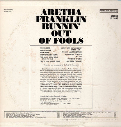 Aretha Franklin : Runnin' Out Of Fools (LP,Album,Reissue)