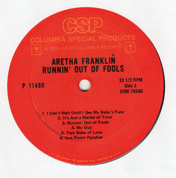 Aretha Franklin : Runnin' Out Of Fools (LP,Album,Reissue)